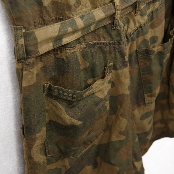 BLANKNYC Camo Linen Playsuit Jumpsuit Romper Belted Military Sz M - Picture 8 of 10